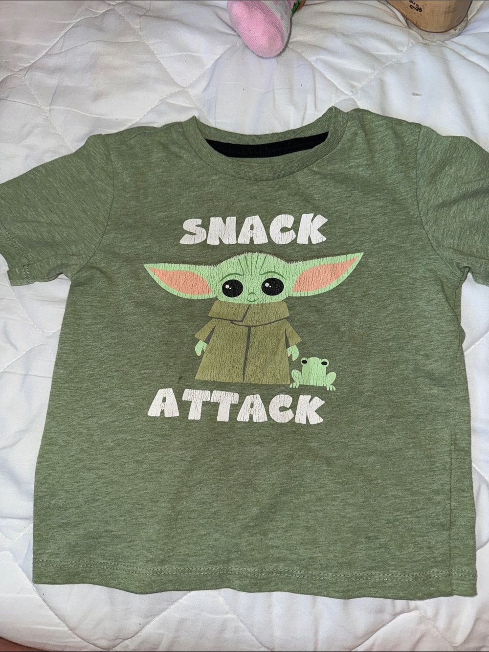 2T Star Wars Baby Yoda "Snack Attack" Green Tee gender neutral